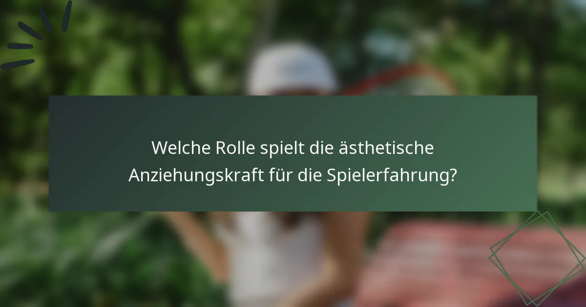 Welche Rolle spielt die ästhetische Anziehungskraft für die Spielerfahrung?