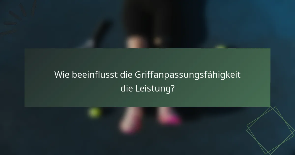 Wie beeinflusst die Griffanpassungsfähigkeit die Leistung?